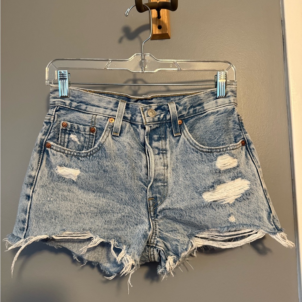 Distressed Levi Denim Women Shorts